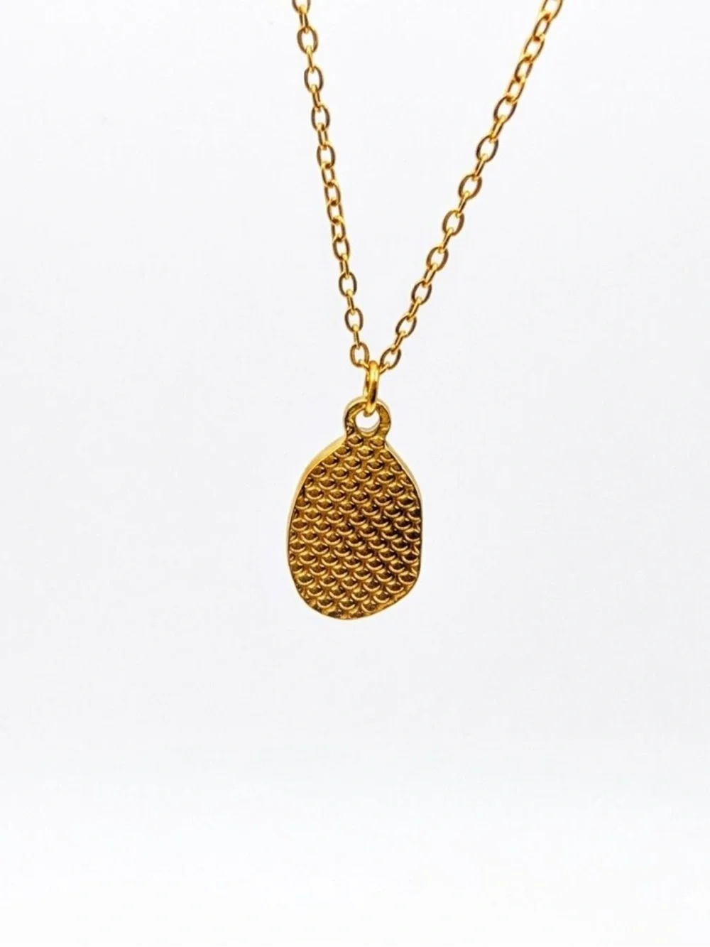 NWT 18K Gold Plated Jade Pendant Necklace Boho Luxe Layering Minimalist Elegant - Picture 8 of 10